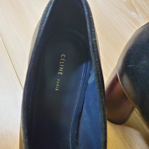 CÉLINE BLACK LEATHER VAMP PUMPS - Picture 4 of 9